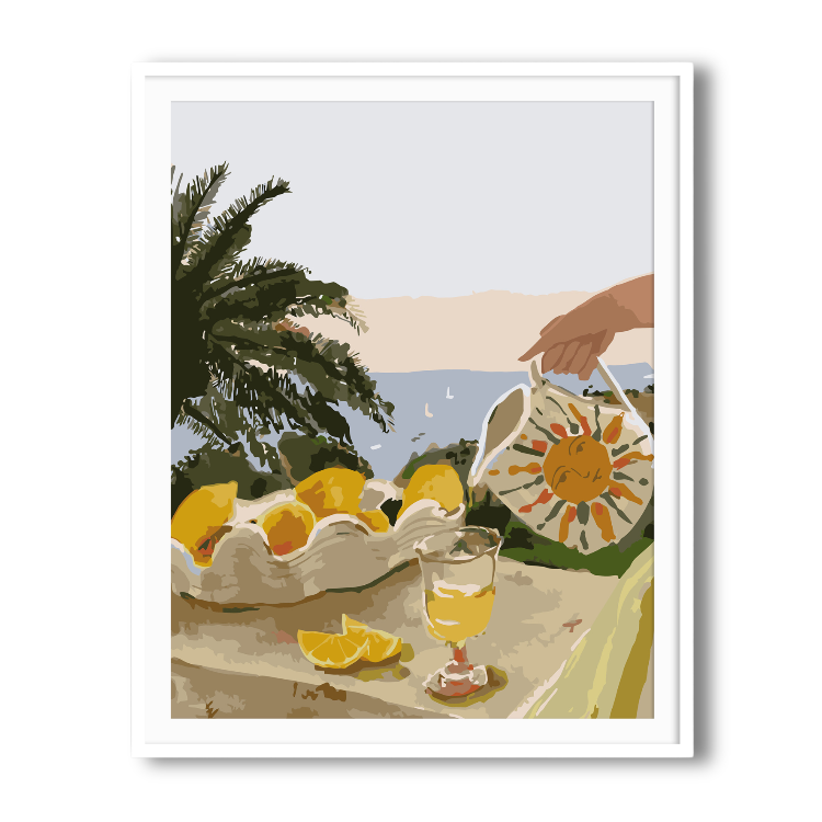 Paint Like Frida - Sun & Lemons Big Rolled Paint by Numbers Kit - Size 15.7 x 19.6 inches Big Rolled Canvas