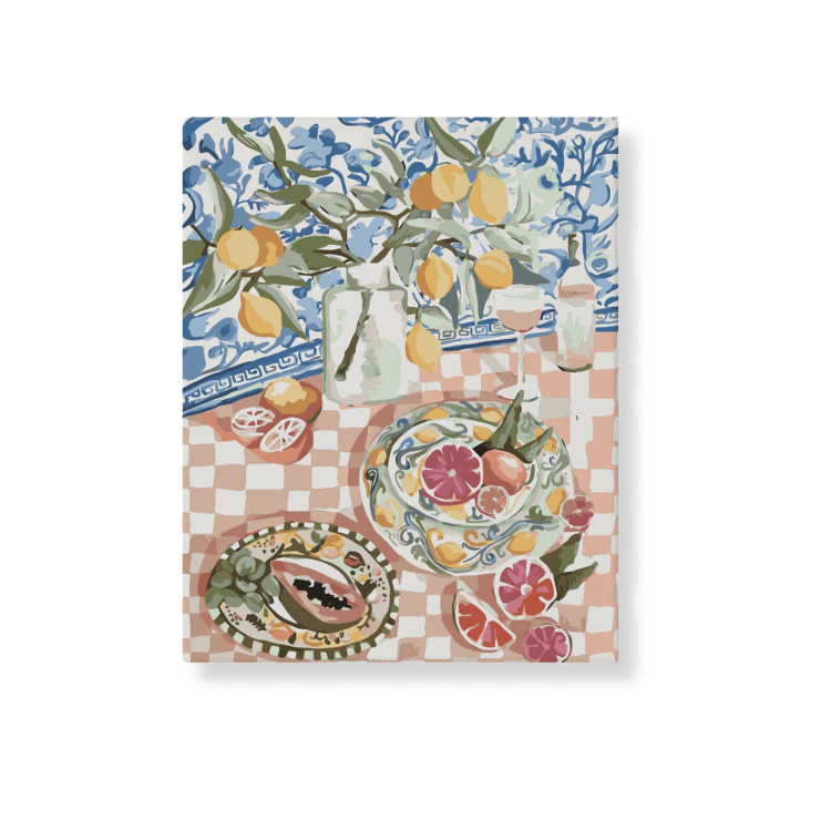 Paint Like Frida - Sunday Squeeze Big Framed Paint by Numbers Kit - Size 15.7 x 19.6 inches Big Framed Canvas