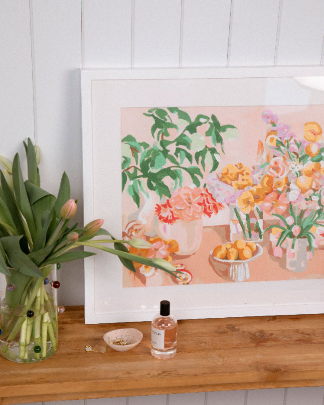 Minimalist white big frame for Paint Like Frida big rolled kits