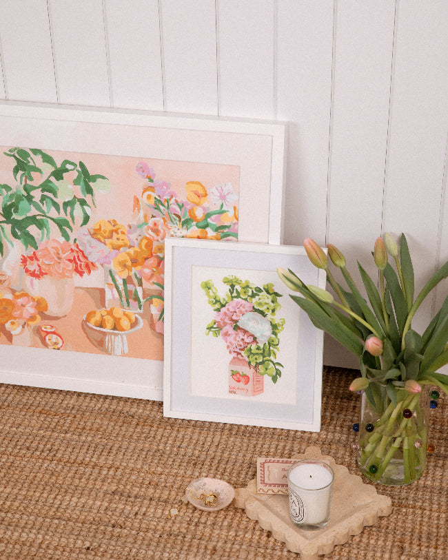 Paint Like Frida's big and small white frames for rolled canvas