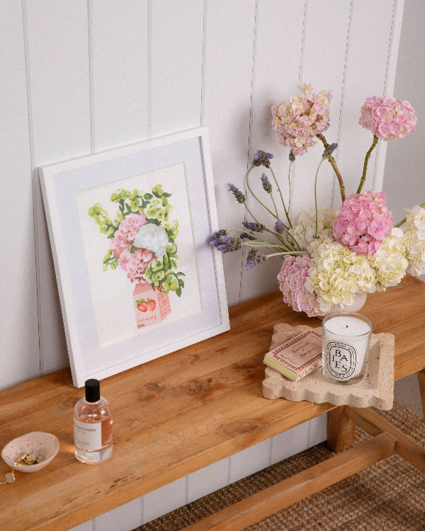 Paint Like Frida minimalist white frame for mini rolled canvas