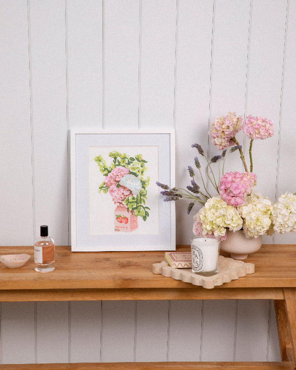 Minimalist White Frame for mini rolled paint by numbers kit in Paint Like Frida