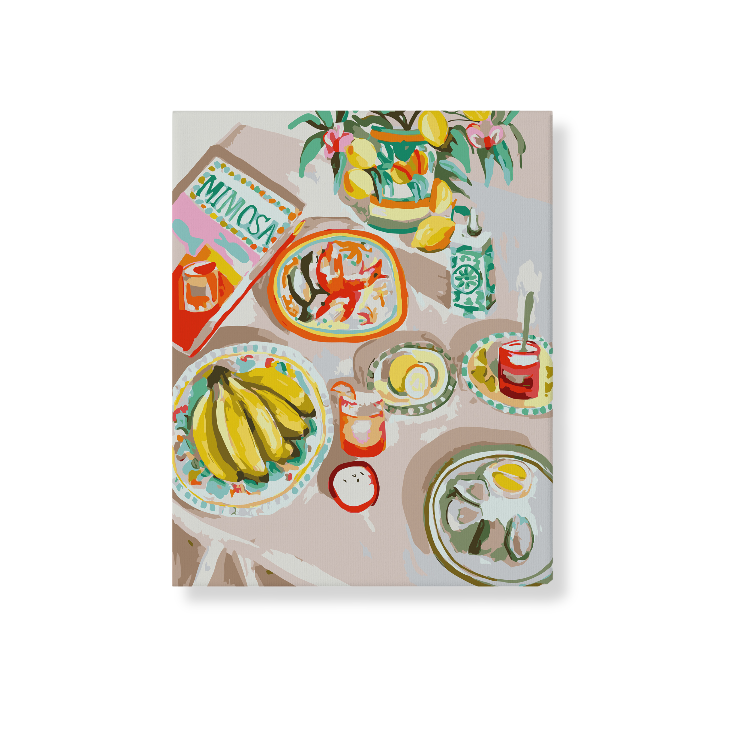 Paint Like Frida - The One with the Prawns Big Framed Paint by Numbers Kit - Size 15.7 x 19.6 inches Big Framed Canvas
