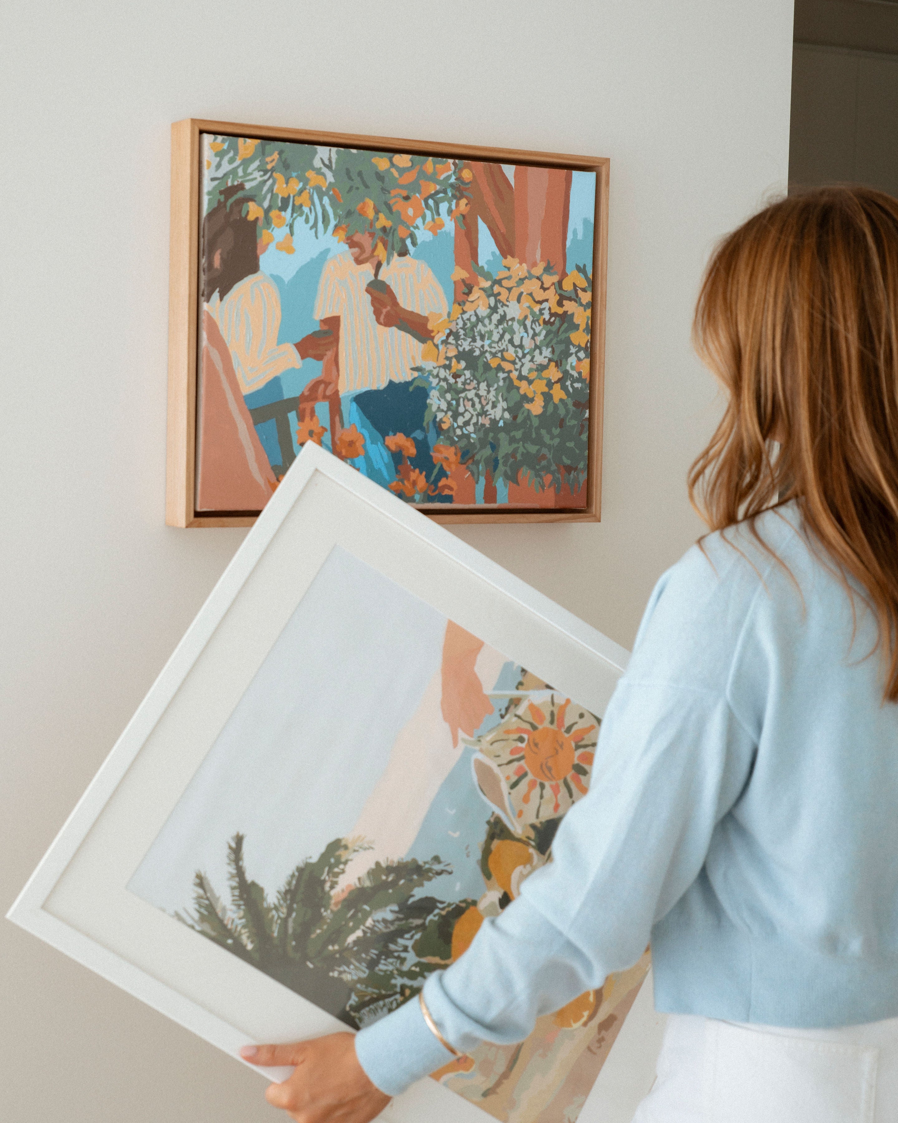 Paint Like Frida Two Cups of Gold big framed canvas paint by numbers