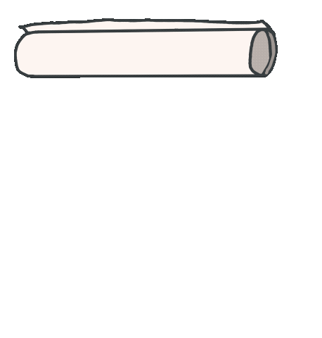 GIF of a cartoon rolled kit 