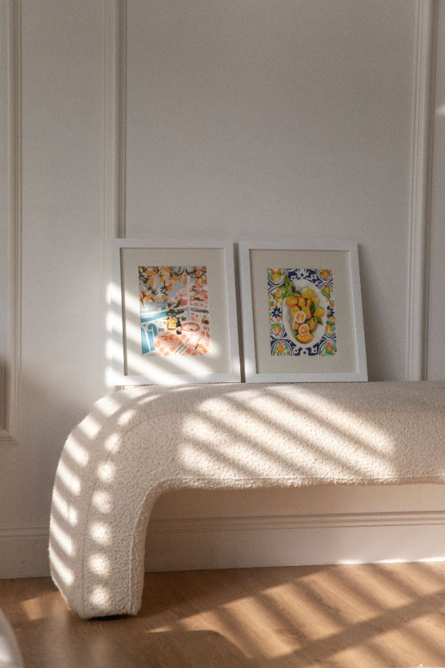 Paint Like Frida Positano and Amalfi Lemons mini rolled kits in white frames - available for sale