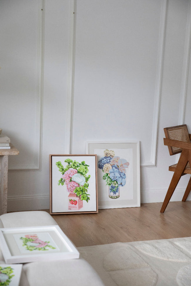 Paint Like Frida Strawberry Milk and Blueberry Jam paintings