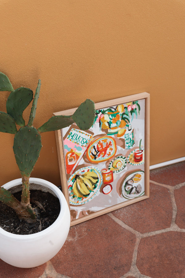Paint Like Frida big framed The One with the Prawns in a DIY wooden frame
